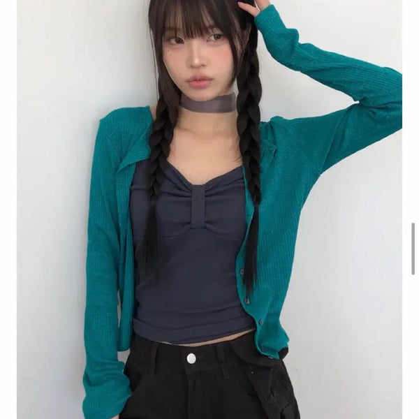 [BUNJANG] Teal Cardigan (New) / 청록(틸그린) 가디건 (새상품)