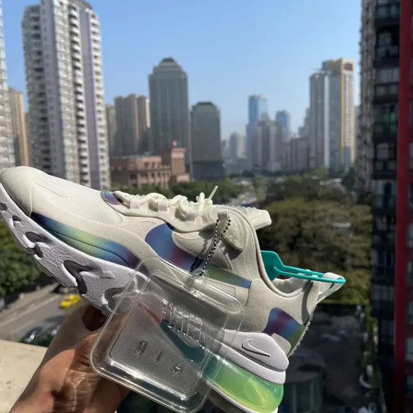 [BUNJANG] Nike Air Max 270 React "Bubble Pack" Low-Cut Running Shoes Unisex White/Green / 나이키 에어 맥스 270 리액트 "버블 팩" 로우컷 런닝화 남녀공용 화이트그린.275mm