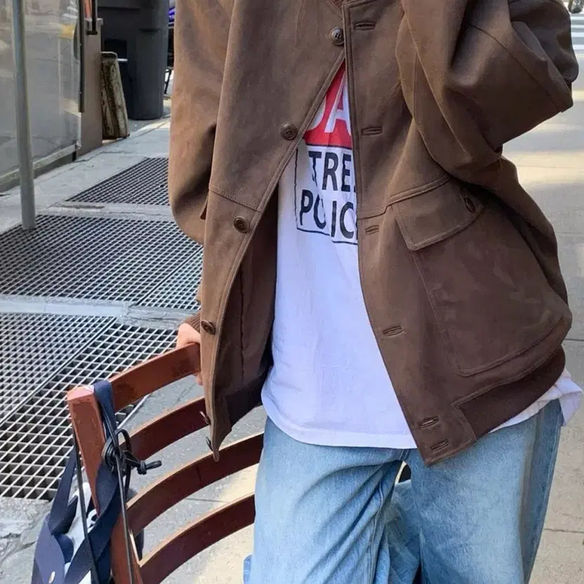 [BUNJANG] Haag Papa Suede Jacket Brown / 헤이그 haag 파파 스웨이드 자켓 브라운