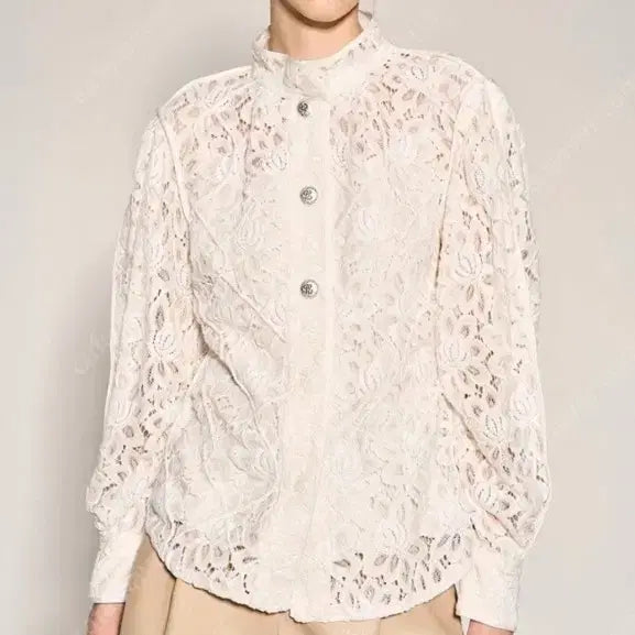 [BUNJANG] The Handsome Objet Lace Blouse / 한섬 오브제 레이스 블라우스 고급 하객룩, 정가89만