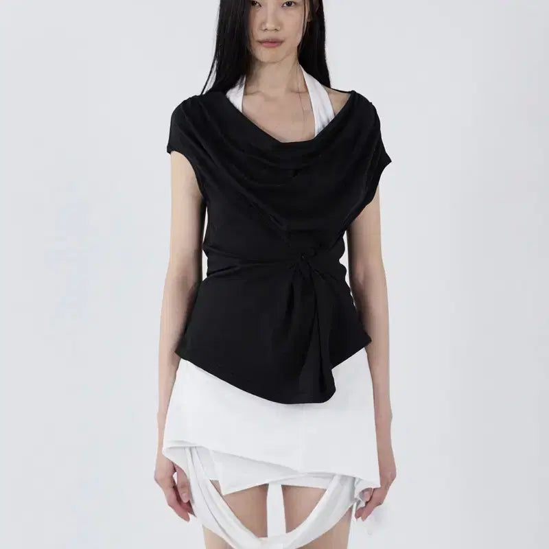 [BUNJANG] Seric Button Round Sleeveless Top / 세릭 Button Round Sleeveless
