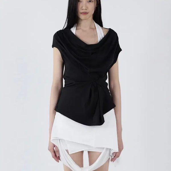 [BUNJANG] Seric Button Round Sleeveless Top / 세릭 Button Round Sleeveless