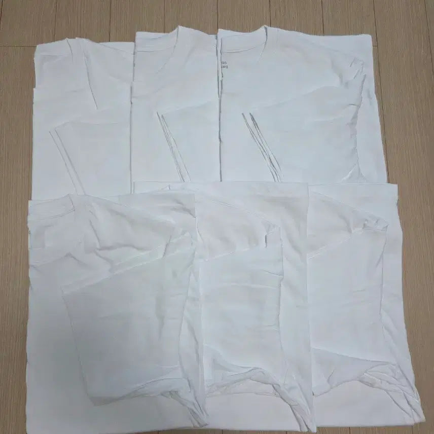 [BUNJANG] CUSTARD T-Shirts White 6-Piece Bundle Set / (쿨탠다드) 티셔츠 화이트  6장 일괄