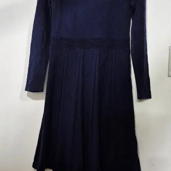 [BUNJANG] Sandro Navy Diamond Pattern Knit Dress / 산드로  네이비 다이아몬드 패턴 니트 원피스