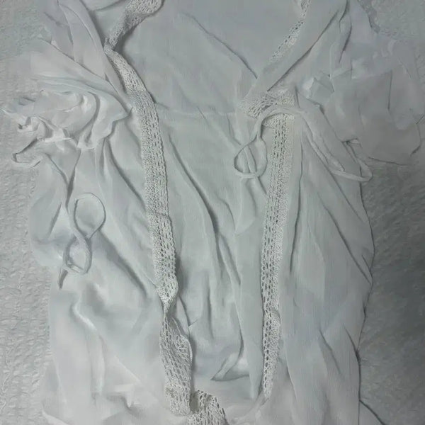 [BUNJANG] White Lace Robe / 화이트 레이스 로브 (CU반택)