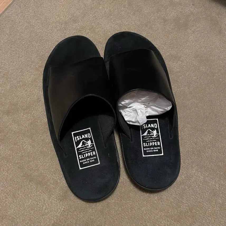 [BUNJANG] Island Slipper Leather US 9 (270mm) Black / 아일랜드 슬리퍼 레더 270