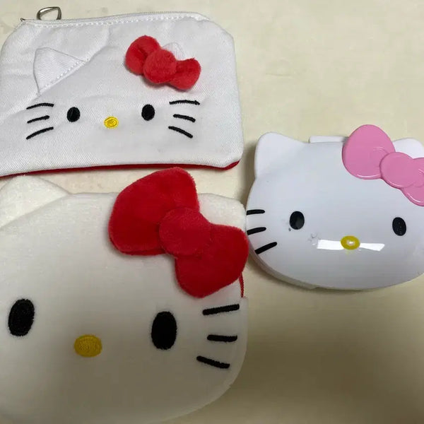 [BUNJANG] Daiso Hello Kitty Pouch & Accessory Organizer Bundle / 다이소 키티 파우치 키티 악세서리 보관함