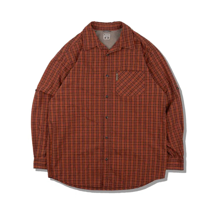 [BUNJANG] Columbia Rust Windowpane Check Vented Shirt / 컬럼비아 러스트 윈도페인 벤티드 셔츠