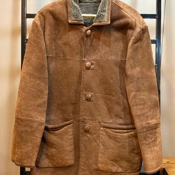 [BUNJANG] Hyundai Gallery Genuine Leather Suede Shearling Jacket - Brown, Size L / [L] 현대갤러리 천연 가죽 무스탕 자켓 12.9
