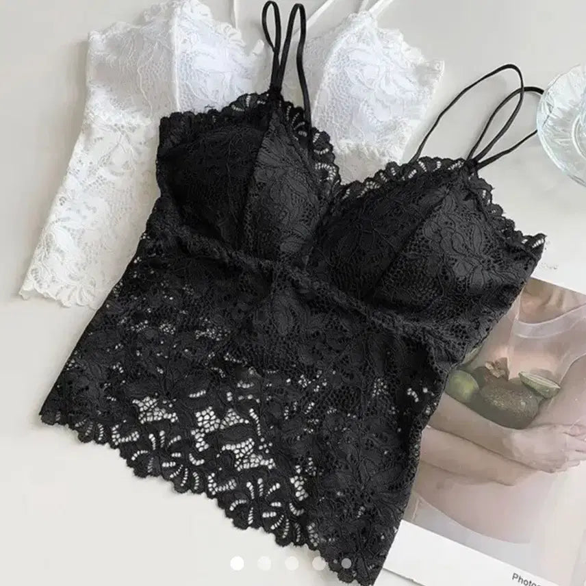 [BUNJANG] Black Lace Bralette / 블랩 레이스 브라탑