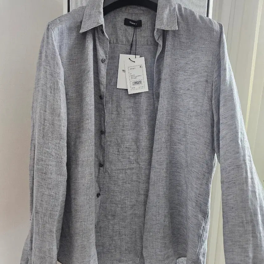 [BUNJANG] Theory Irving Linen Shirt Smoke M / 띠어리 어빙 린넨 셔츠 스모크 M