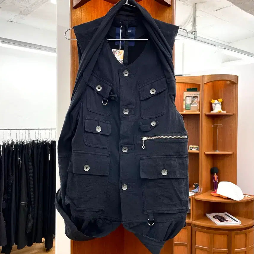 [BUNJANG] Mihara Yasuhiro Layered Vest Navy / 미하라야스히로 레이어드 베스트