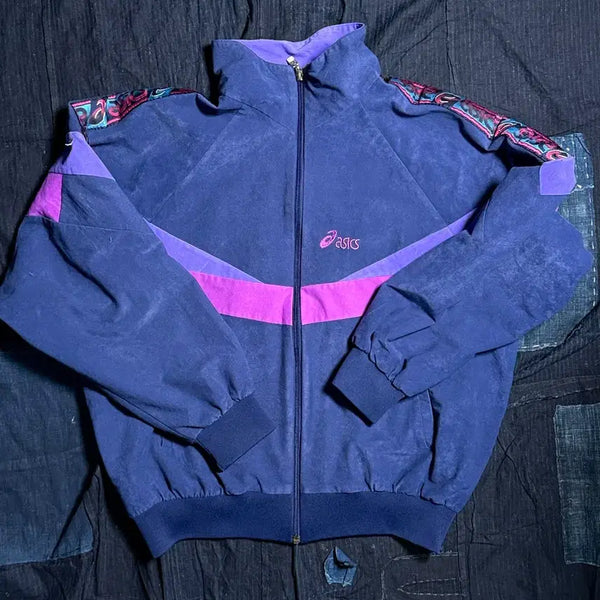 [BUNJANG] Asics 80-90s Retro Logo Tape Track Jacket (L) / 80-90s 아식스 레트로 로고 테이프 트랙자켓 52(L&