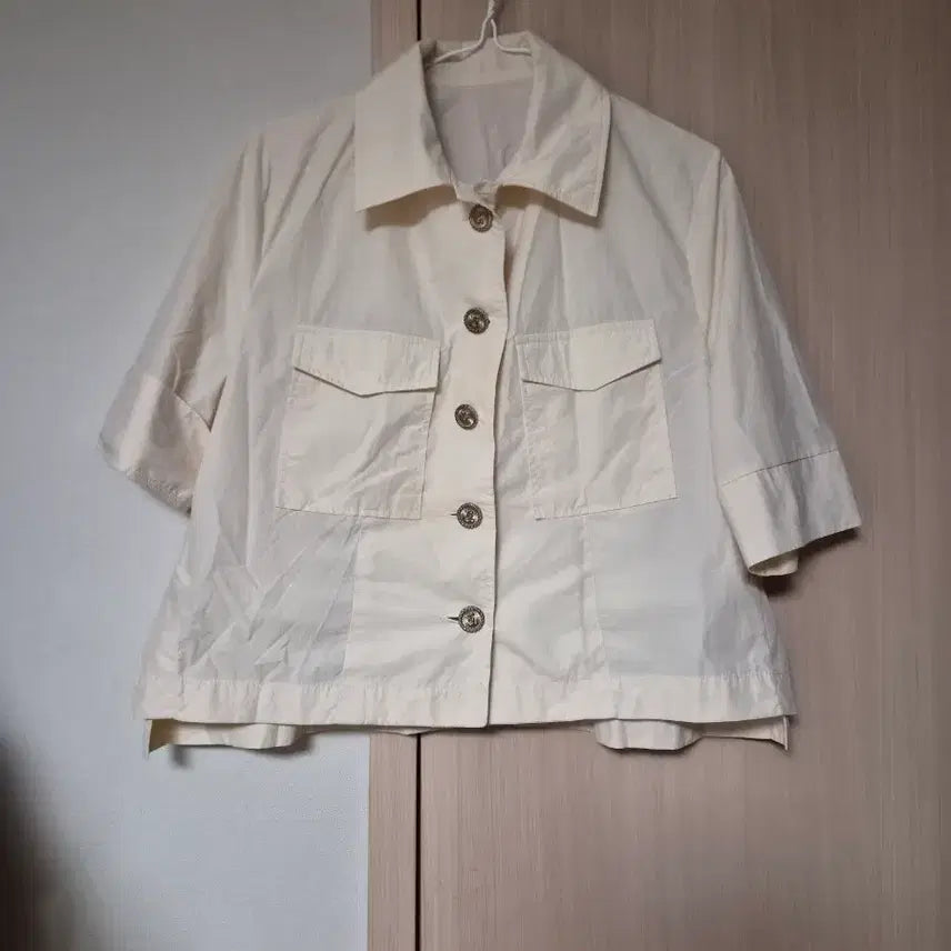 [BUNJANG] Ivory Cotton Blend Oversized Shirt (Size 88) / 빅사이즈 아이보리 셔츠 88