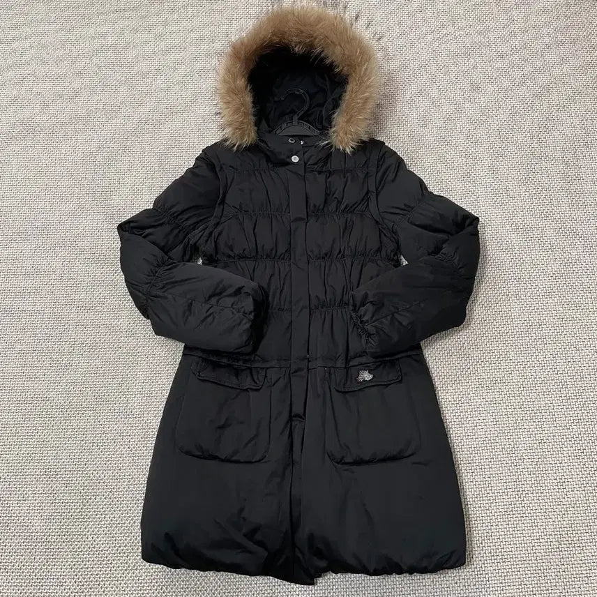 [BUNJANG] S Black & White Women's Long Padded Jacket / S 블랙앤화이트 여성 골프 롱패딩 자켓 B.6383