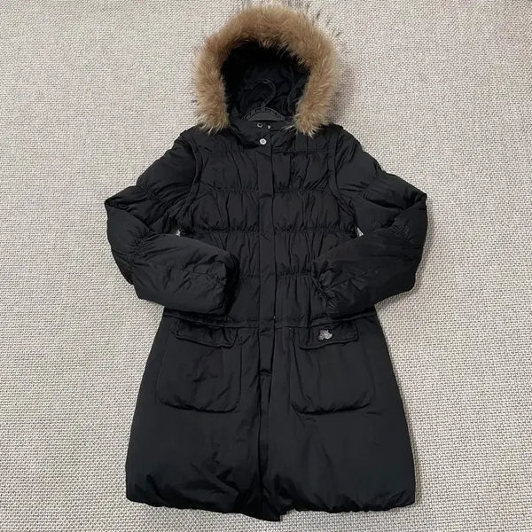 [BUNJANG] S Black & White Women's Long Padded Jacket / S 블랙앤화이트 여성 골프 롱패딩 자켓 B.6383