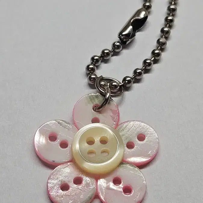 [BUNJANG] Handmade Flower Button Keyring / 꽃모양 단추 키링!