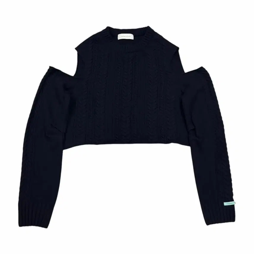 [BUNJANG] Instant Funk Cut Out Wool Knit Navy / 인스턴트펑크 컷 아웃 울 니트 네이비