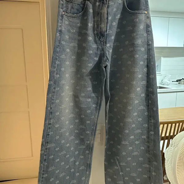 [BUNJANG] Lucky Chouette Logo Pattern Jeans / 럭키슈에뜨