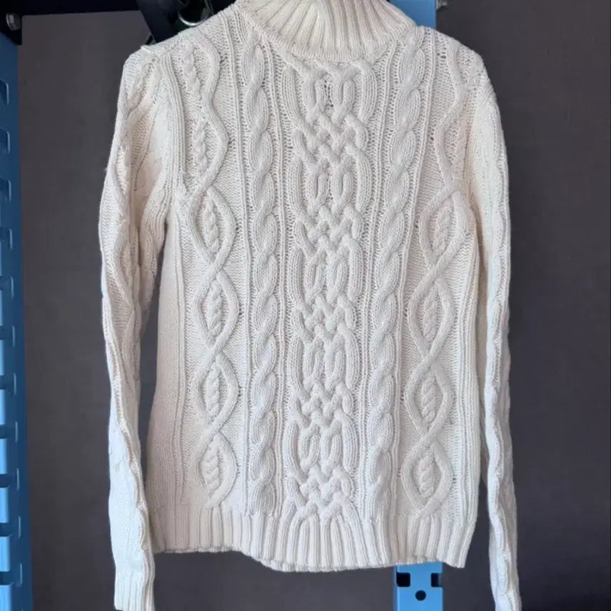 [BUNJANG] Tommy Hilfiger Ivory Cable Knit Sweater S / 타미힐피거 아이보리 케이블 니트 S