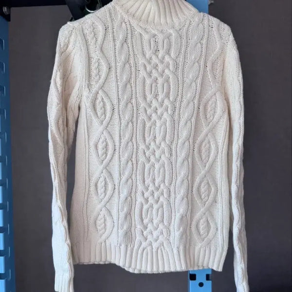 [BUNJANG] Tommy Hilfiger Ivory Cable Knit Sweater S / 타미힐피거 아이보리 케이블 니트 S