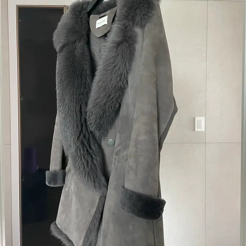 [BUNJANG] MOJO.S.PHINE Suede Shearling Lined Jacket Grey / MOJO.S.PHINE 무스탕 그레이
