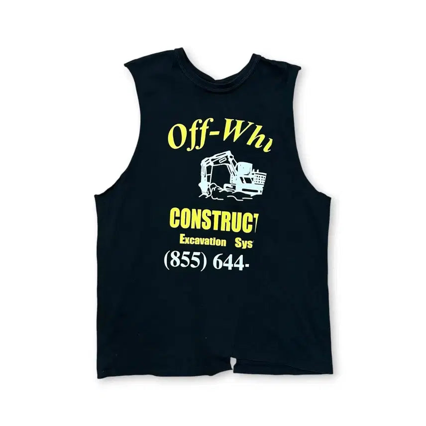 [BUNJANG] Off-White Sleeveless Graphic T-Shirt / 오프화이트 슬리브리스