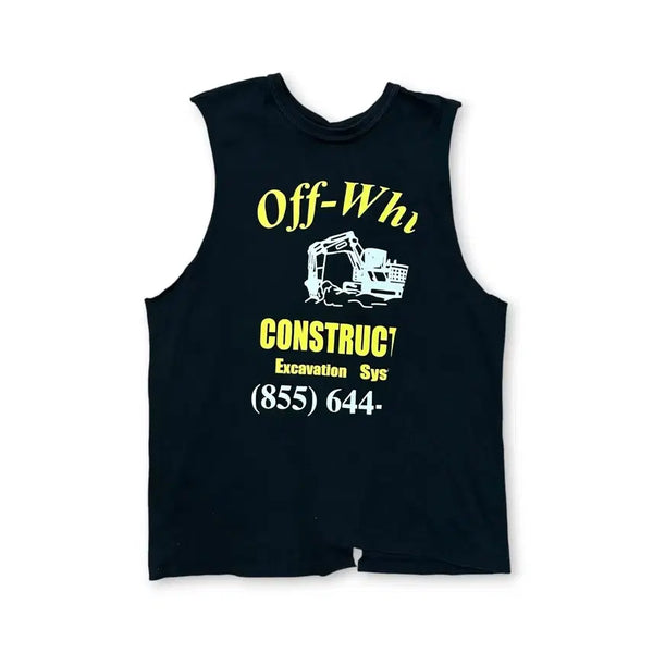 [BUNJANG] Off-White Sleeveless Graphic T-Shirt / 오프화이트 슬리브리스