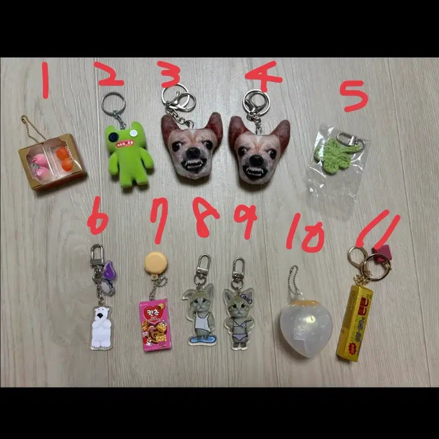 [BUNJANG] Cute Character Keychain (Strawberry, Tenten) / 귀여운 캐릭터 키링(딸기, 텐텐 등)