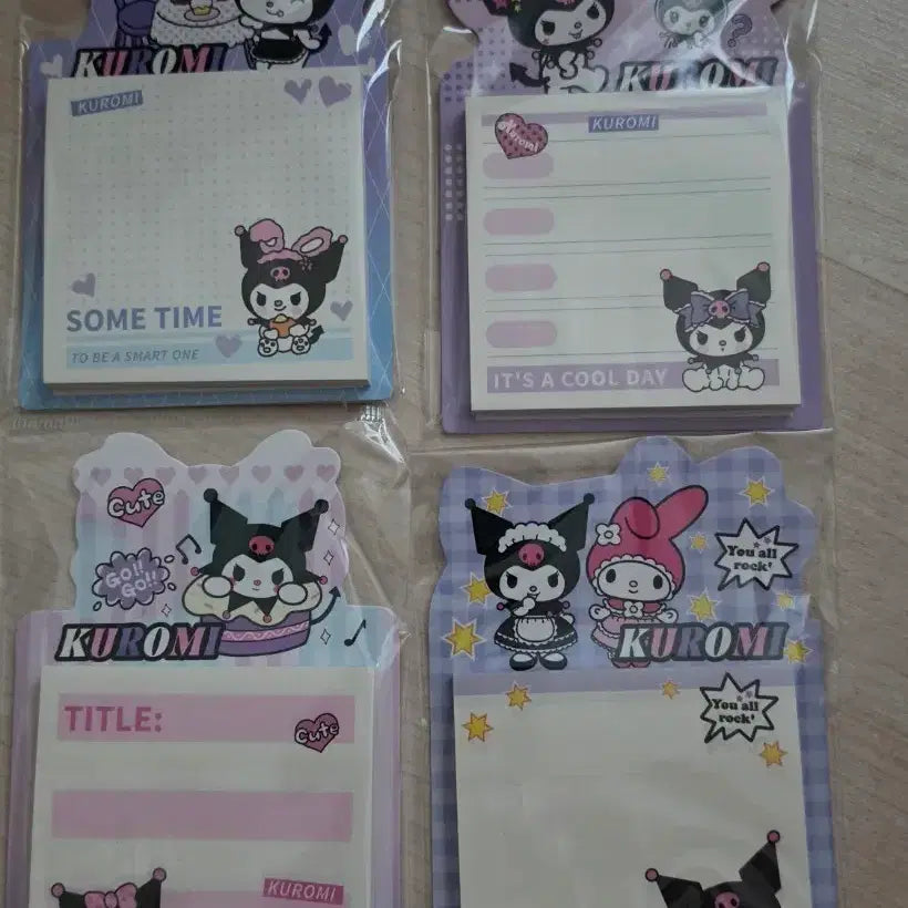 [BUNJANG] Kuromi Sticker Memo Pad & Post-it Set (4 Types) / 쿠로미 스티커 메모지 포스트잇 4종 세트 새상품