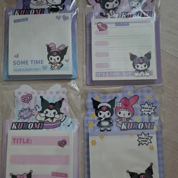 [BUNJANG] Kuromi Sticker Memo Pad & Post-it Set (4 Types) / 쿠로미 스티커 메모지 포스트잇 4종 세트 새상품