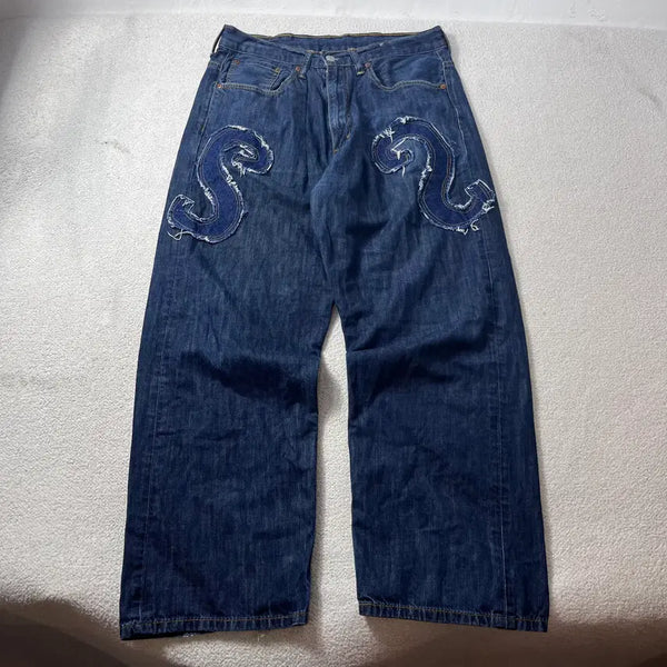 [BUNJANG] Levi's 569 Custom Patchwork Denim Pants / 35 리바이스 569 커스텀 패치워크 데님 팬츠 #575
