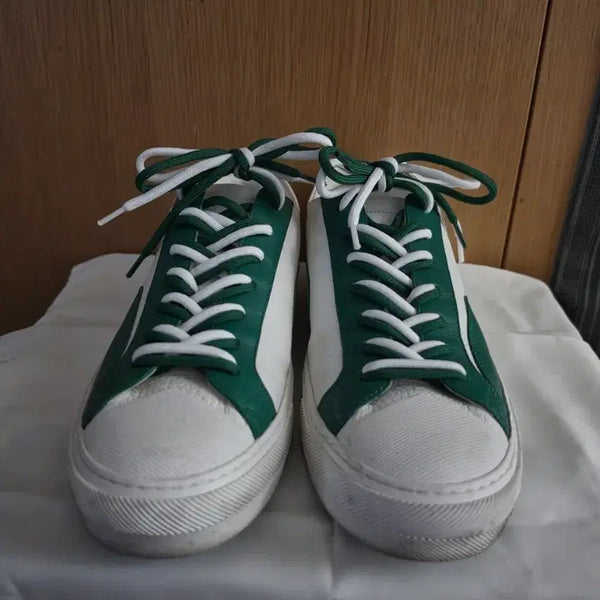 [BUNJANG] Louis Vuitton Men's Sneakers White/Green Size 7 / [정품] 루이비통 남성 스니커즈 화이트/그린 사이즈 7