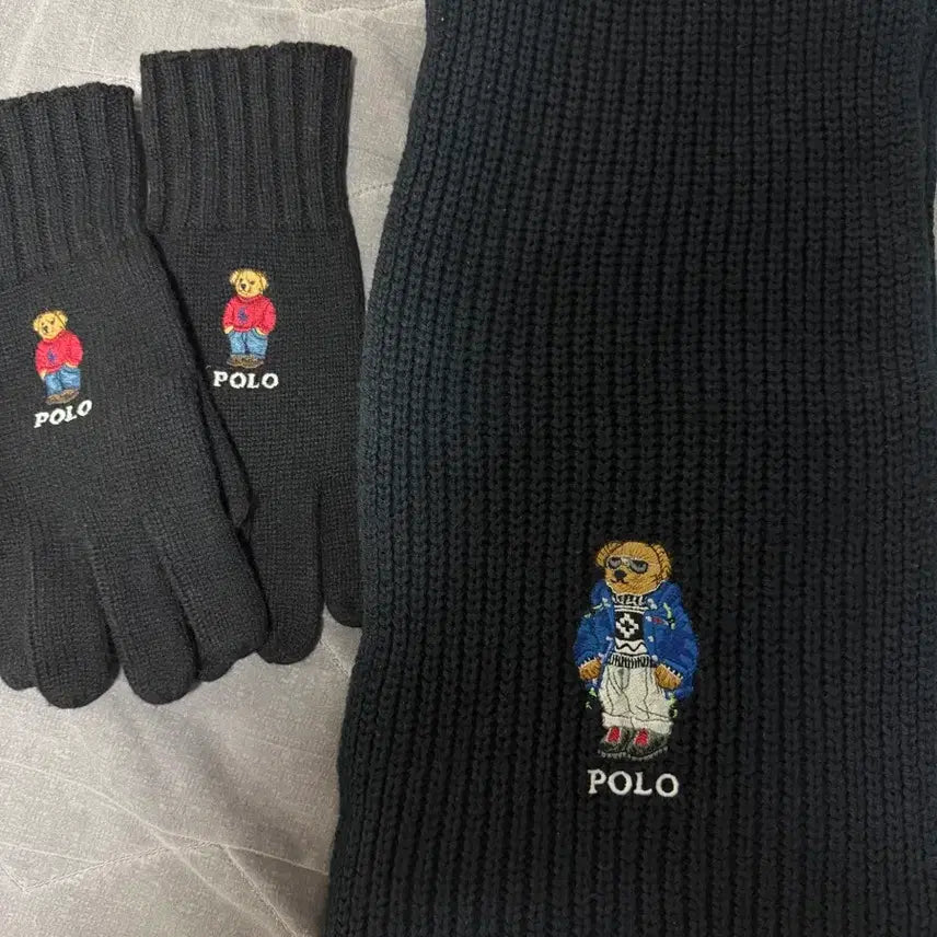 [BUNJANG] Ralph Lauren Bear Scarf and Gloves Set / 폴로 해외 랄프로렌 베어 목도리 장갑 판매합니다