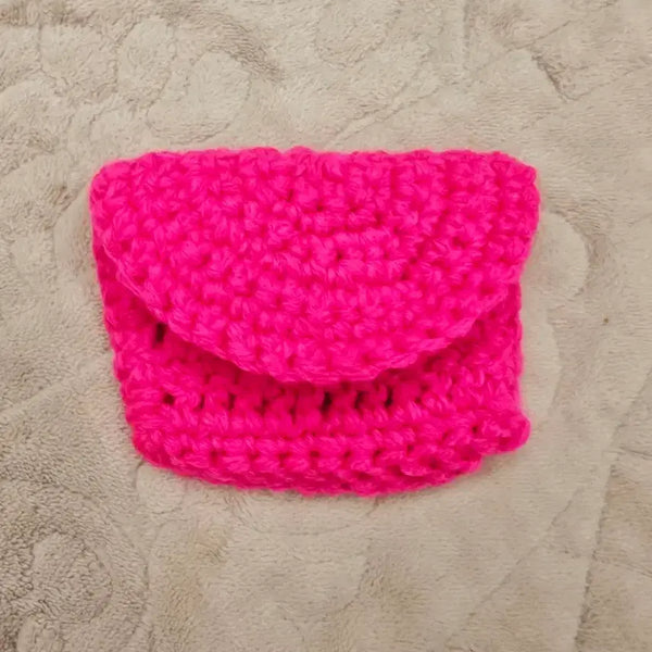 [BUNJANG] Hand-Knitted Hot Pink Card Holder / 핫핑크 카드지갑