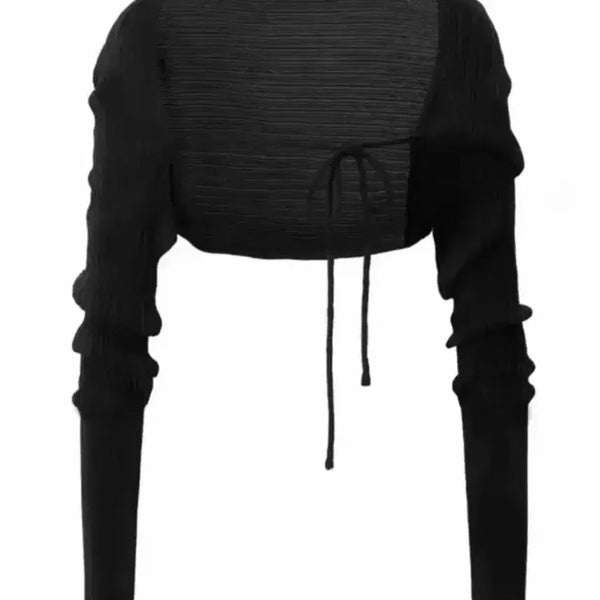 [BUNJANG] 3Times Knit Bolero Black / 쓰리타임즈 릿 볼레로 블랙