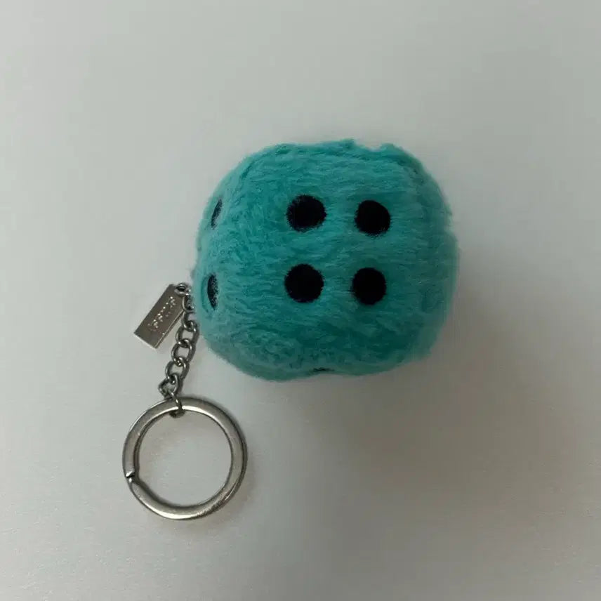 [BUNJANG] Stussy Fuzzy Dice Keychain Teal / [OS]스투시 퍼지 다이스 키링 틸