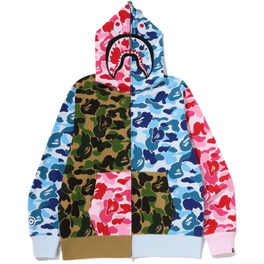 [BUNJANG] BAPE Shark Hoodie Multi Camo / 베이프 샤크 후드 집업 멀티 카모
