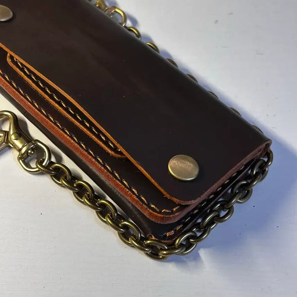 [BUNJANG] Full Grain Vegetable Tanned Leather Trucker Wallet - Tea Core Brown / [새상품] 풀그레인 차심 브라운 트러커월렛