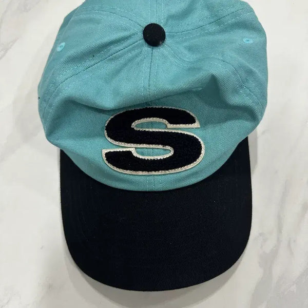 [BUNJANG] Stussy Big S Logo Two-Tone Snapback Cap (Mint/Black) / 스투시 빅 S 로고 투톤 스냅백 캡 (민트/블랙)