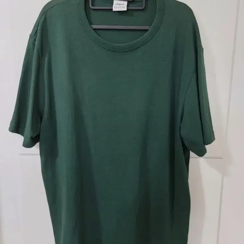 [BUNJANG] ZARA Basic Short Sleeve T-Shirt XL Dark Green / ZARA 기본 반팔티 XL 다크그린
