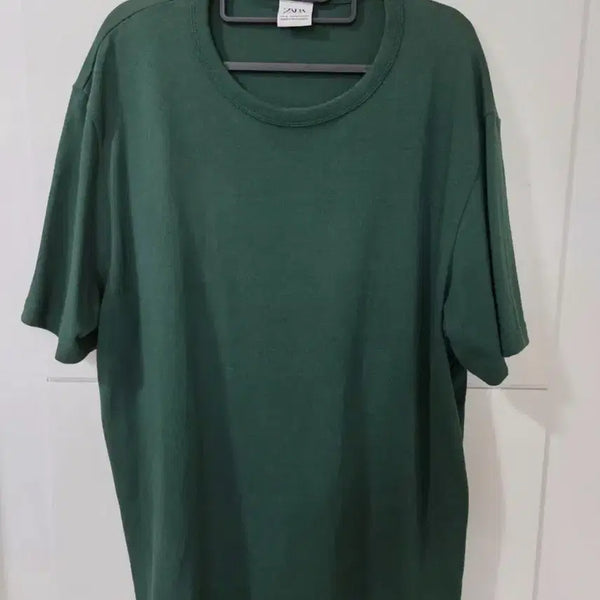 [BUNJANG] ZARA Basic Short Sleeve T-Shirt XL Dark Green / ZARA 기본 반팔티 XL 다크그린