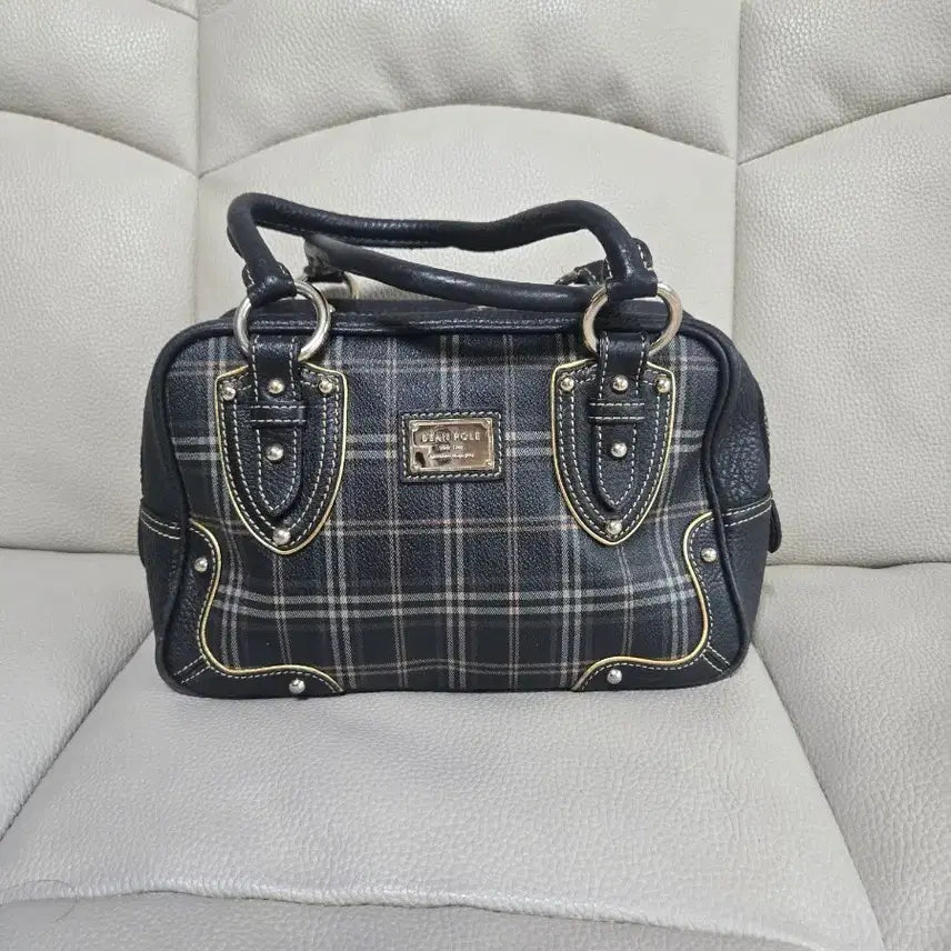 [BUNJANG] Beanpole Women's Leather Check Tote Bag / 빈폴)여성가죽체크토트빽