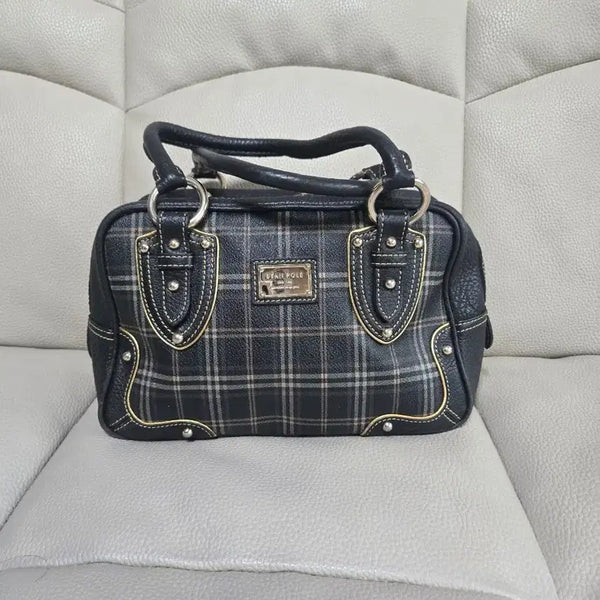 [BUNJANG] Beanpole Women's Leather Check Tote Bag / 빈폴)여성가죽체크토트빽