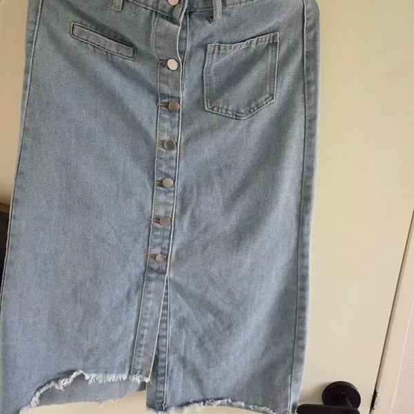 [BUNJANG] Denim Long Skirt / 청청 데님 롱 스커트