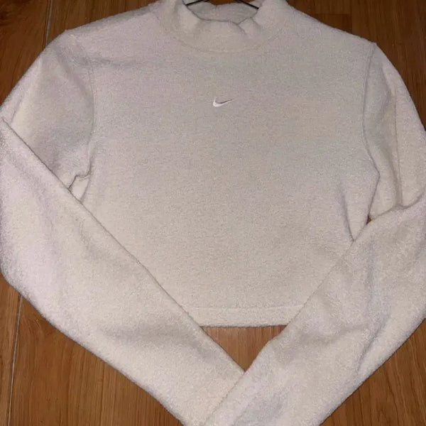[BUNJANG] Nike Fleece Long Sleeve Crop Top / 나이키 플리스 롱슬리브 크롭