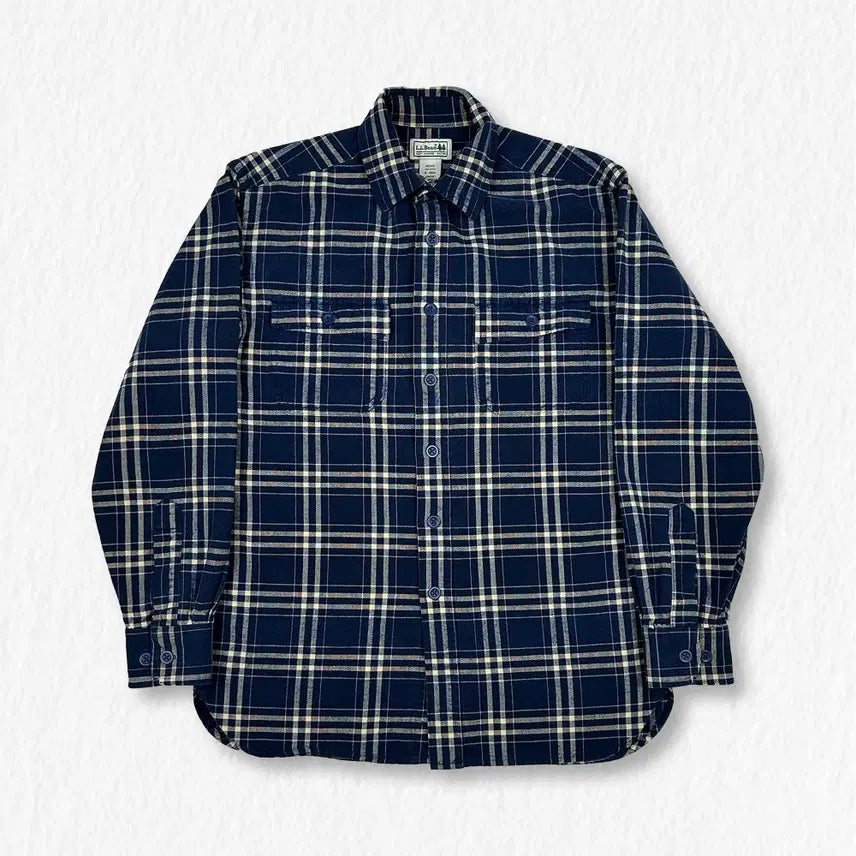[BUNJANG] L.L.Bean Check Shirt Navy Size S / 엘엘빈 체크 셔츠 네이비