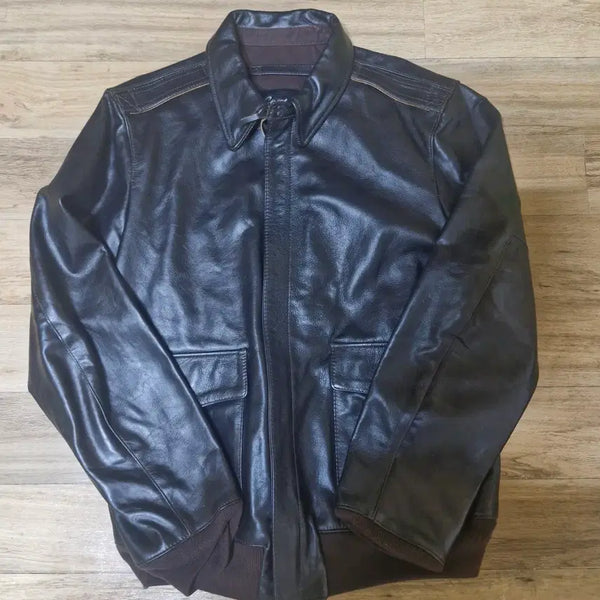 [BUNJANG] Carphey Natural Cowhide A2 Leather Blouson (Size 42) / Carphey 천연 소가죽 A2 레더 블루종 (42사이즈)