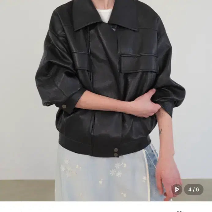 [BUNJANG] ON & ON Leather Bomber Jacket Black / 온앤온 레더 봄버 자켓 블랙