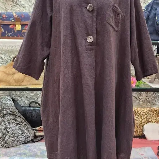 [BUNJANG] LABELDA Linen Blend Loose Fit Blouse / LABELDA 루즈핏 면 마 혼방 블라우스 77 88